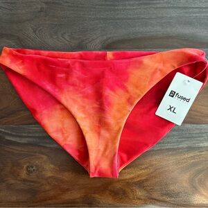 Women's Red and Orange Swim Bottom